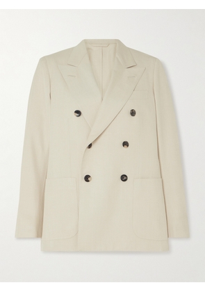 Loro Piana - Double-breasted Silk-dupioni Blazer - Cream - IT36,IT38,IT40,IT42,IT44,IT46,IT48