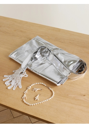 Gohar World - Host With The Most Metallic Apron And Pearl Jewelry Set - Silver - One size
