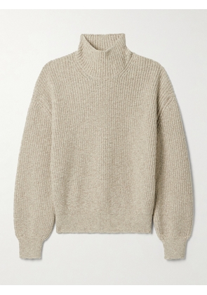 Loro Piana - Ribbed Cashmere Turtleneck Sweater - Gray - x small,small,medium,large,x large