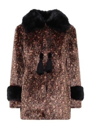 Unreal Fur Planet Earth tassel coat - Brown