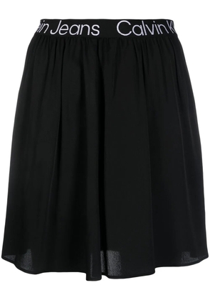 Calvin Klein Jeans logo-waist mini skirt - Black
