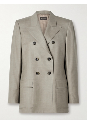 Loro Piana - Ananda Double-breasted Wool-twill Blazer - Gray - IT38,IT40,IT42,IT44,IT46,IT48