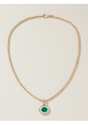 Marlo Laz - 14-karat Yellow And White Gold, Emerald And Diamond Necklace - One size