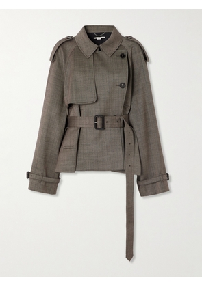 Stella McCartney - Double-breasted Belted Checked Wool-blend Trench Coat - Brown - IT34,IT36,IT38,IT40,IT42,IT44,IT46