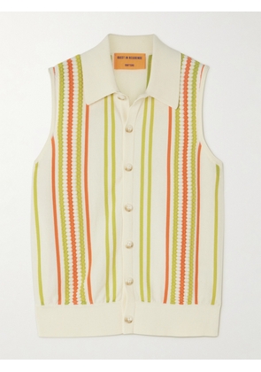 Guest In Residence - Striped Cotton-jacquard Vest - Yellow - x small,small,medium,large,x large