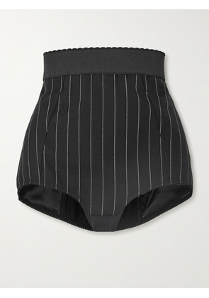 Dolce & Gabbana - Pinstriped Wool-blend Twill Shorts - Black - IT36,IT38,IT40,IT42,IT44,IT46