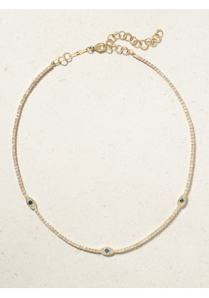 Jacquie Aiche - Twiggy 14-karat Gold, Diamond And Sapphire Necklace - One size