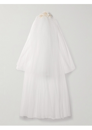 Rodarte - Embellished Silk-tulle Veil - White - One size