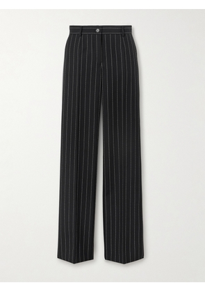 Dolce & Gabbana - Pinstriped Wool Wide-leg Pants - Black - IT36,IT38,IT40,IT42,IT44,IT46,IT48,IT50