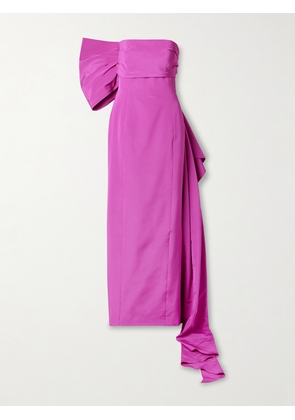Oscar de la Renta - Bow-embellished Strapless Cotton-blend Faille Gown - Pink - US2,US4,US6