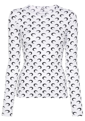 Marine Serre Crescent Moon-print T-shirt - White