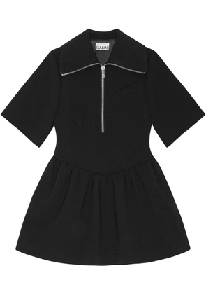 GANNI zip-up minidress - Black