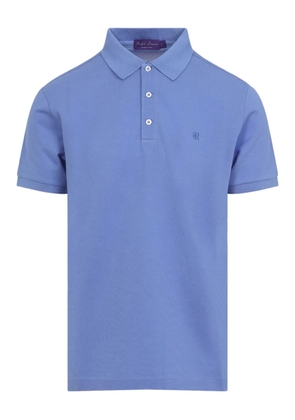 Ralph Lauren Purple Label embroidered cotton polo shirt - Blue
