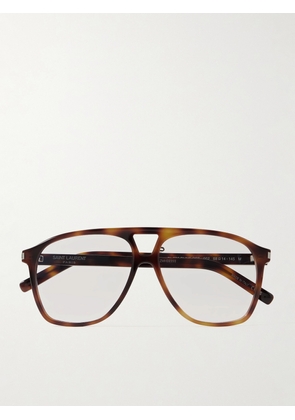 SAINT LAURENT EYEWEAR - Dune Aviator-frame Tortoiseshell Acetate Optical Glasses - One size