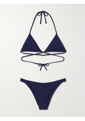 Lido - + Net Sustain Tredici Ribbed Halterneck Triangle Bikini - Blue - x small,small,medium,large,x large
