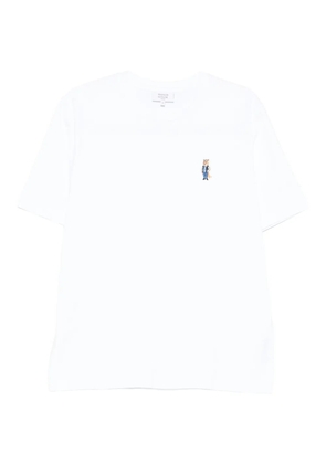Maison Kitsuné fox-embroidered cotton T-shirt - White