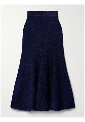 KHAITE - Cadence Silk And Cashmere-blend Tweed Midi Skirt - Blue - x small,small,medium,large,x large