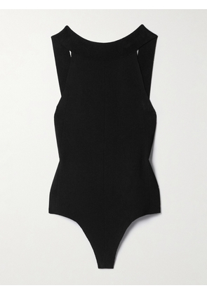 KHAITE - Campagna Open-back Stretch-knit Thong Bodysuit - Black - x small,small,medium,large,x large