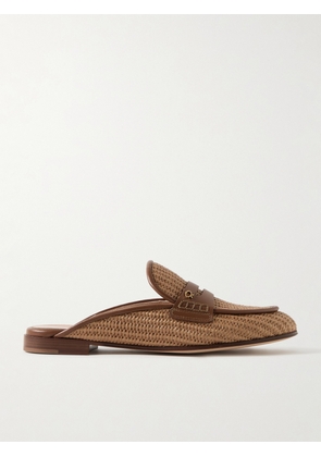 Gianvito Rossi - Florio Marbella 10 Embellished Leather-trimmed Raffia Loafers - Neutrals - IT36,IT36.5,IT37,IT37.5,IT38,IT38.5,IT39,IT39.5,IT40,IT40.5,IT41,IT41.5,IT42