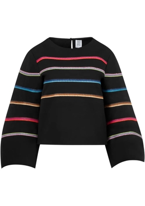 Rosie Assoulin triped raffia jumper - Black