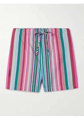 Valentino Garavani - Striped Cotton-poplin Shorts - Pink - IT36,IT38,IT40,IT42,IT44,IT46