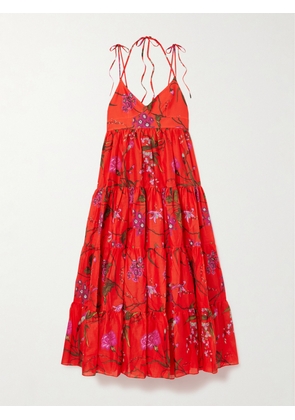 Erdem - Floral-print Tiered Cotton-poplin Maxi Dress - UK 4,UK 6,UK 8,UK 10,UK 12,UK 14,UK 16