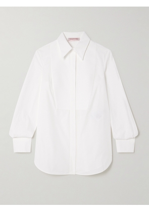 Valentino Garavani - Poplin-trimmed Cotton-piqué Shirt - White - IT36,IT38,IT40,IT42,IT44,IT46,IT48