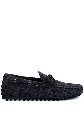 Tod's tie-fastening felted boat shoes - Grey
