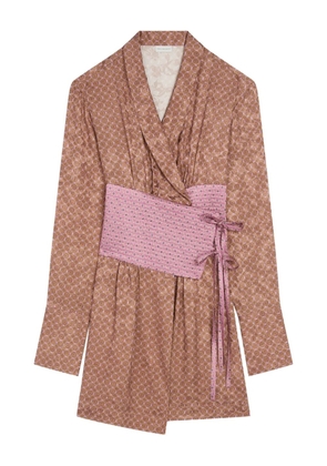 DRIES VAN NOTEN jacquard wrap top - Pink