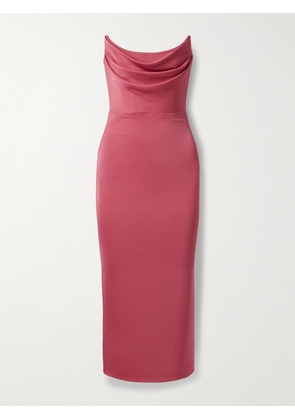 Alex Perry - Strapless Satin-crepe Midi Dress - Pink - UK 4,UK 6,UK 8,UK 10,UK 12,UK 14