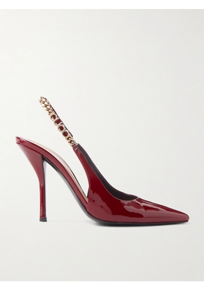 Gucci - Signoria Embellished Patent-leather Slingback Pumps - Red - IT34,IT34.5,IT35,IT35.5,IT36,IT36.5,IT37,IT37.5,IT38,IT38.5,IT39,IT39.5,IT40,IT40.5,IT41,IT41.5,IT42