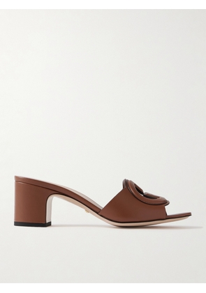 Gucci - Cutout Leather Mules - Brown - IT34,IT34.5,IT35,IT35.5,IT36,IT36.5,IT37,IT37.5,IT38,IT38.5,IT39,IT39.5,IT40,IT40.5,IT41,IT41.5,IT42