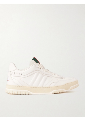 Gucci - Re-web Grosgrain-trimmed Leather Sneakers - White - IT34,IT34.5,IT35,IT35.5,IT36,IT36.5,IT37,IT37.5,IT38,IT38.5,IT39,IT39.5,IT40,IT40.5,IT41,IT41.5,IT42