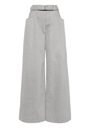 sacai wide-leg belted jeans - Grey
