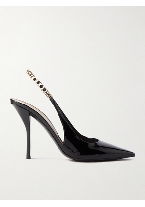 Gucci - Signoria Embellished Patent-leather Slingback Pumps - Black - IT34,IT34.5,IT35,IT35.5,IT36,IT36.5,IT37,IT37.5,IT38,IT38.5,IT39,IT39.5,IT40,IT40.5,IT41,IT41.5,IT42