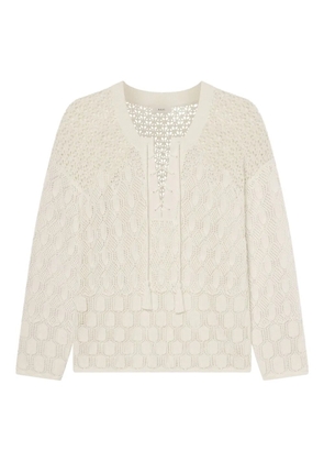 A.L.C. Keri lace-up crochet top - Neutrals
