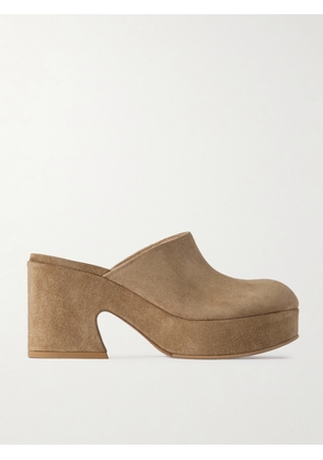 Gianvito Rossi - Lyss 55 Suede Mules - Brown - IT35,IT36,IT36.5,IT37,IT37.5,IT38,IT38.5,IT39,IT39.5,IT40,IT40.5,IT41,IT41.5,IT42