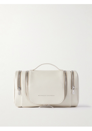 Brunello Cucinelli - Textured-leather Cosmetics Case - White - One size