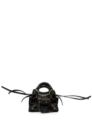 Balenciaga Pre-Owned 2021 Super Nano Croc Embossed Calfskin Neo Classic City satchel - Black