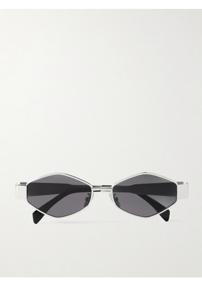 CELINE Eyewear - Triomphe Hexagon-frame Silver-tone Sunglasses - One size