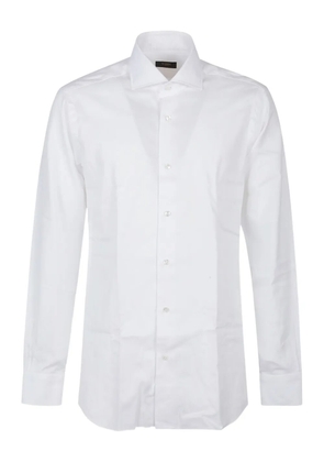 Barba long-sleeved cotton shirt - White