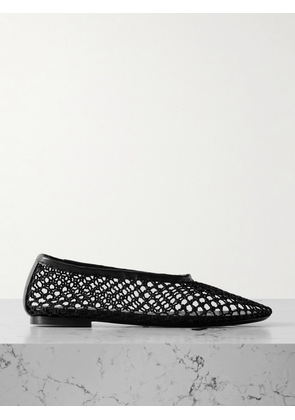 STAUD - Alba Leather-trimmed Crochet Ballet Flats - Black - IT35,IT35.5,IT36,IT36.5,IT37,IT37.5,IT38,IT38.5,IT39,IT39.5,IT40,IT40.5,IT41,IT41.5,IT42