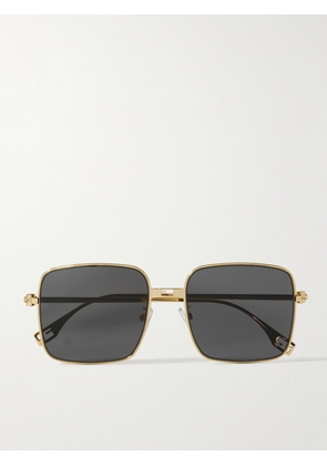 Fendi Eyewear - Baguette Square-frame Gold-tone Sunglasses - One size