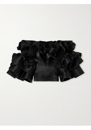 Christopher John Rogers - Ruffled Silk-taffeta Top - Black - US2,US4,US6,US8,US10