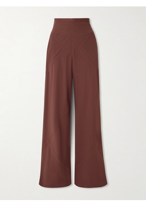 Rick Owens - Paneled Charmeuse Track Pants - Brown - IT38,IT40,IT42,IT44,IT46,IT48