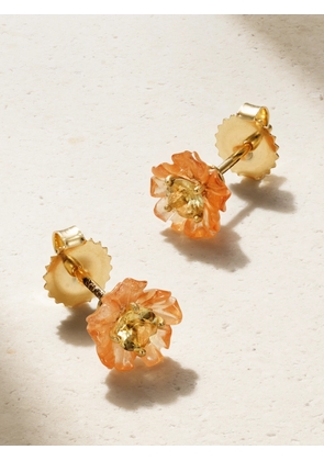 Irene Neuwirth - Tropical Flower 18-karat Gold, Garnet And Tourmaline Earrings - One size