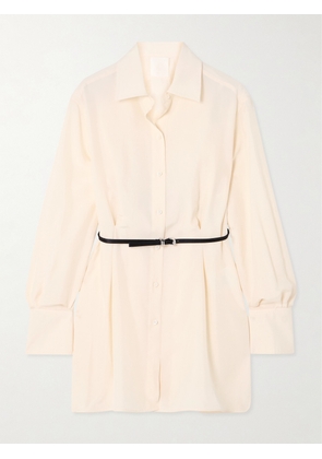 Givenchy - Voyou Belted Satin-trimmed Silk Shirt - White - FR 34,FR 36,FR 38,FR 40,FR 42,FR 44