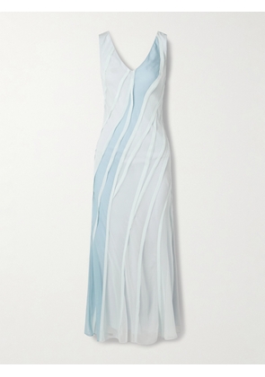 JASON WU COLLECTION - Paneled Silk-chiffon Maxi Dress - Blue - US2,US4,US6,US8