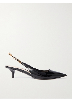 Gucci - Signoria Embellished Patent-leather Slingback Pumps - Black - IT34,IT34.5,IT35,IT35.5,IT36,IT36.5,IT37,IT37.5,IT38,IT38.5,IT39,IT39.5,IT40,IT40.5,IT41,IT41.5,IT42