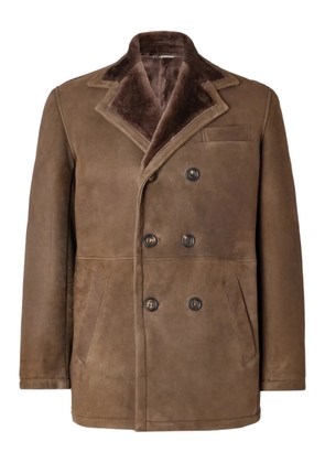 Eleventy shearling button jacket - Brown